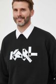 Кофта Karl Lagerfeld чоловіча колір чорний з принтом (3363361)