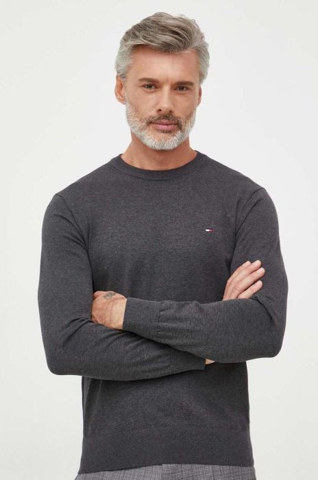 Светр Tommy Hilfiger чоловічий колір сірий легкий (3325395)