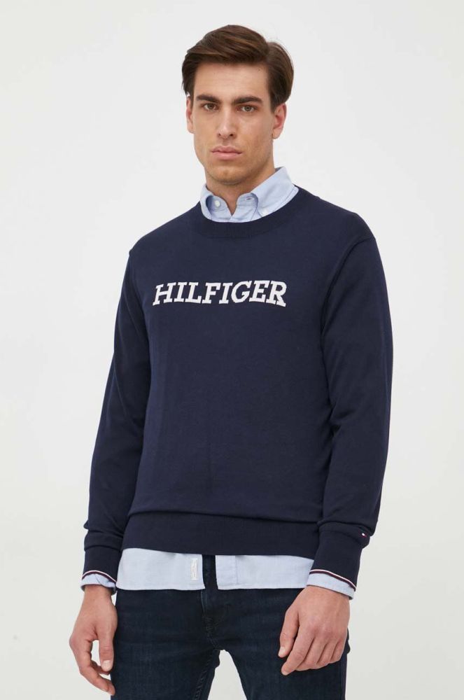 Бавовняний светр Tommy Hilfiger колір синій легкий (3328591)