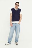 Жилетка з домішкою вовни Tommy Jeans колір синій легкий