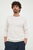 Вовняний светр BOSS чоловічий колір білий легкий (3253832)