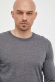 Вовняний светр BOSS чоловічий колір сірий легкий (3253822)