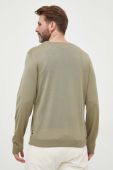 Вовняний светр BOSS чоловічий колір зелений легкий (3253842)