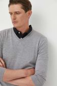 Вовняний светр BOSS чоловічий колір сірий легкий (3274510)
