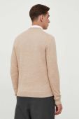 Светр з домішкою вовни BOSS чоловічий колір бежевий