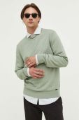 Бавовняний светр HUGO колір зелений легкий (3322450)