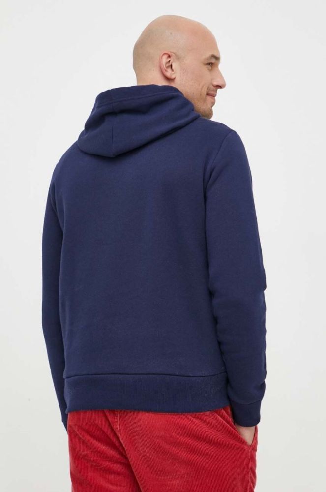 Кофта Polo Ralph Lauren чоловіча колір синій з капюшоном з принтом фото 3