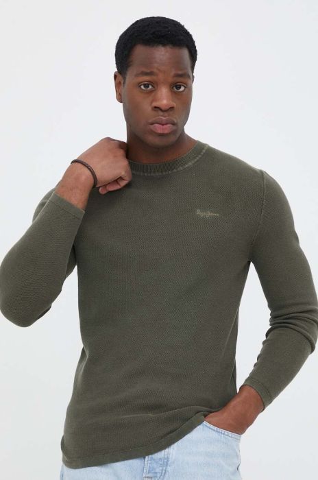 Бавовняний светр Pepe Jeans Silvertown колір зелений легкий (3298745)