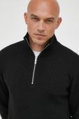 Светр з домішкою вовни Armani Exchange чоловічий колір чорний