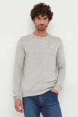 Светр з домішкою вовни Guess чоловічий колір сірий легкий