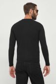 Светр з домішкою вовни Guess чоловічий колір чорний легкий (3497824)
