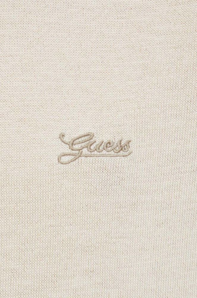 Светр з домішкою шовку Guess колір бежевий легкий гольф фото 5