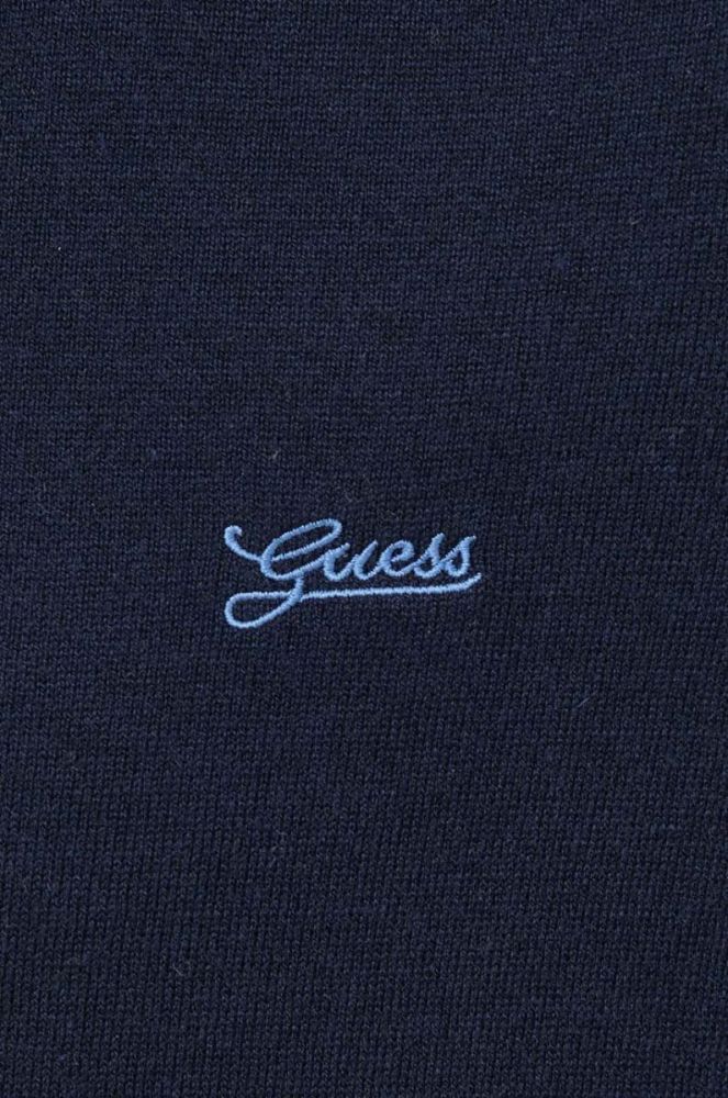 Светр з домішкою шовку Guess колір синій легкий гольф фото 6