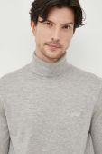 Светр з домішкою шовку Guess колір сірий легкий гольф