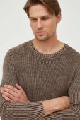 Светр Guess чоловічий колір коричневий легкий