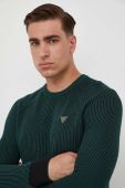 Светр з домішкою вовни Guess чоловічий колір зелений легкий