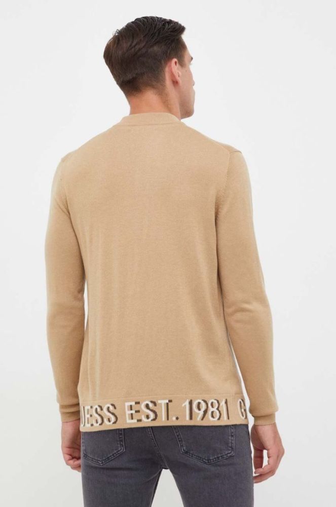 Светр з домішкою шовку Guess колір бежевий легкий (3547983) фото 3