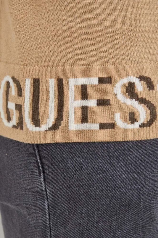 Светр з домішкою шовку Guess колір бежевий легкий (3547983) фото 5