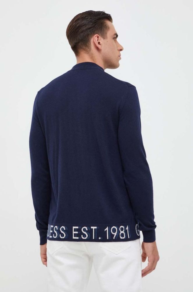 Светр з домішкою шовку Guess колір синій легкий (3547990) фото 3