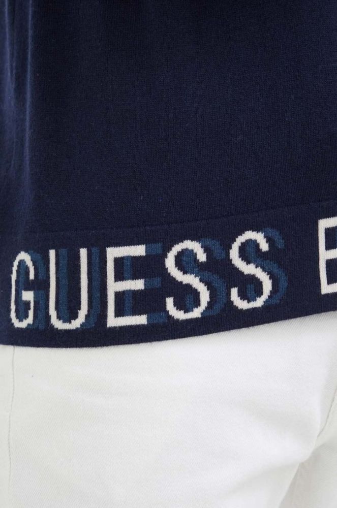 Светр з домішкою шовку Guess колір синій легкий (3547990) фото 5