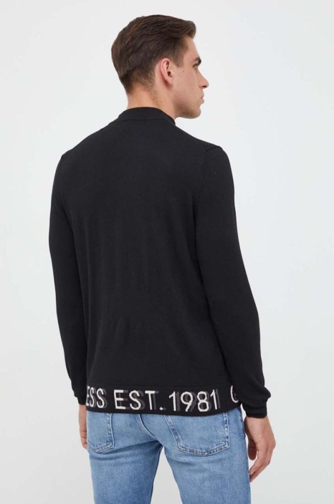 Светр з домішкою шовку Guess колір чорний легкий (3547996) фото 3