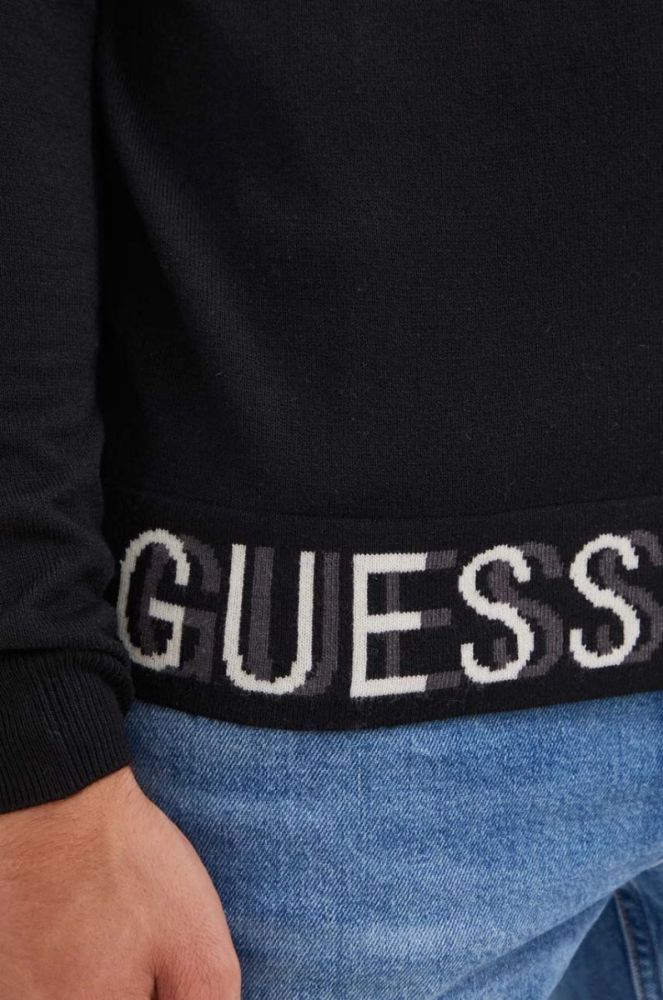 Светр з домішкою шовку Guess колір чорний легкий (3547996) фото 5
