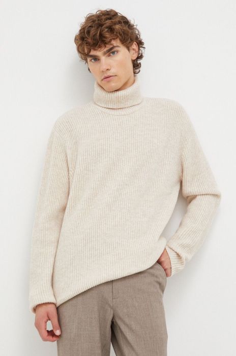 Вовняний светр Les Deux чоловічий колір бежевий гольф