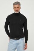 Светр з домішкою вовни North Sails чоловічий колір чорний легкий гольф