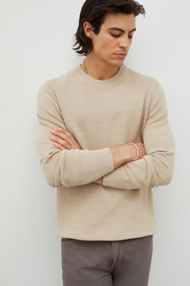Бавовняний светр Marc O'Polo колір бежевий легкий (3474907)