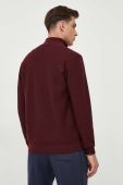 Вовняний светр Paul&Shark чоловічий колір бордовий півгольф