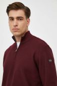 Вовняний светр Paul&Shark чоловічий колір бордовий півгольф