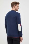 Светр з домішкою вовни La Martina чоловічий колір синій легкий (3493613)