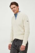 Бавовняний светр Pepe Jeans Dean колір бежевий півгольф