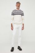 Светр з домішкою вовни Pepe Jeans Elijah чоловічий колір бежевий