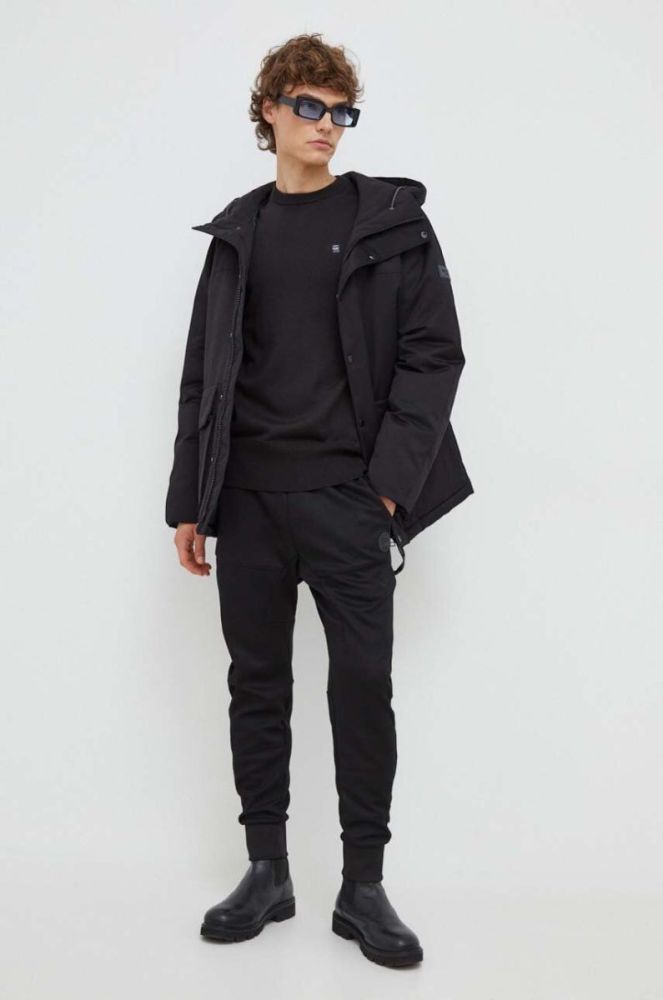 Вовняний светр G-Star Raw чоловічий колір чорний легкий фото 2