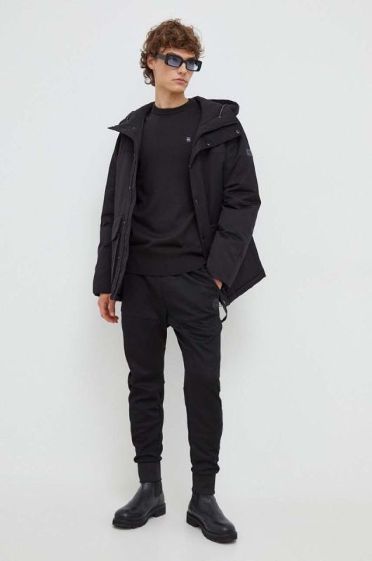 Вовняний светр G-Star Raw чоловічий колір чорний легкий фото 2