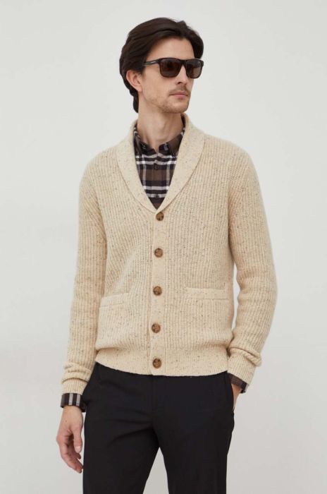 Вовняний кардиган United Colors of Benetton колір бежевий (3684065)