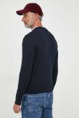 Светр з домішкою вовни United Colors of Benetton чоловічий колір синій легкий