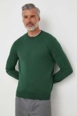 Светр з домішкою вовни United Colors of Benetton чоловічий колір зелений легкий (3411732)