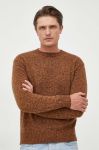 Вовняний светр United Colors of Benetton чоловічий колір коричневий легкий (3534680)