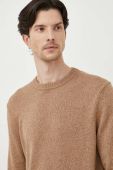 Светр з домішкою вовни United Colors of Benetton чоловічий колір коричневий легкий