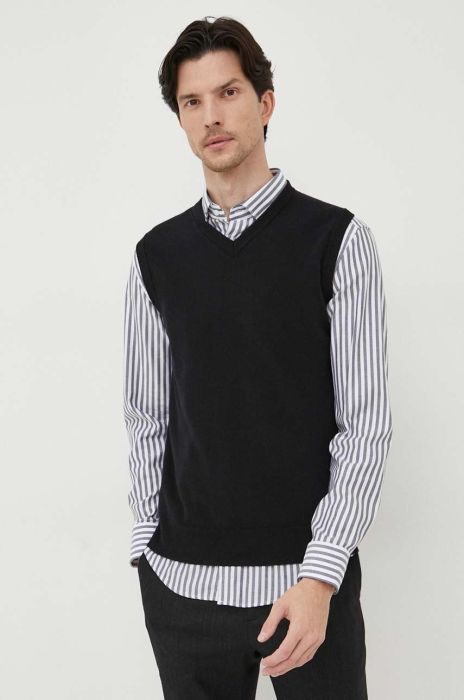 Вовняний жилет United Colors of Benetton колір чорний легкий (3555397)