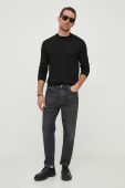 Вовняний светр United Colors of Benetton чоловічий колір чорний легкий (3639358)