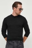 Вовняний светр United Colors of Benetton чоловічий колір чорний легкий (3639358)