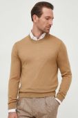 Вовняний светр United Colors of Benetton чоловічий колір коричневий легкий (3639361)