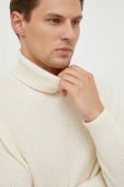 Вовняний светр United Colors of Benetton чоловічий колір бежевий гольф (3676795)
