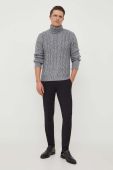 Светр з домішкою вовни United Colors of Benetton чоловічий колір сірий гольф