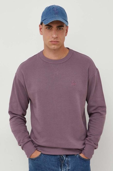Кофта United Colors of Benetton чоловіча колір фіолетовий однотонна