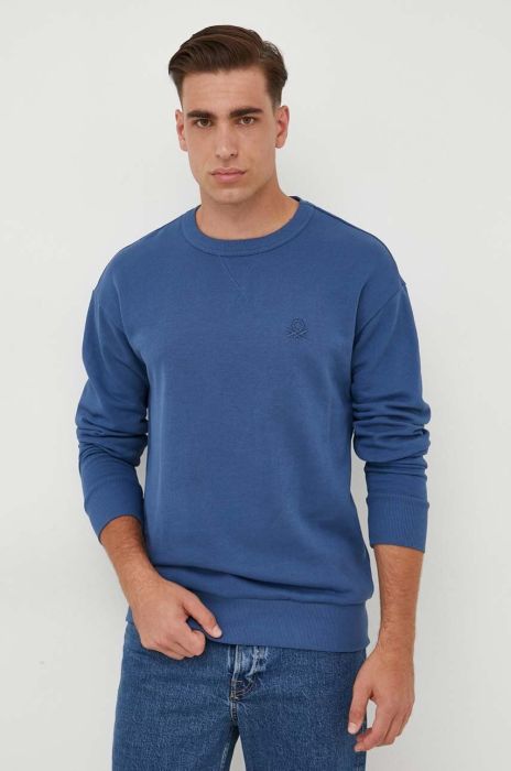 Кофта United Colors of Benetton чоловіча  однотонна колір блакитний