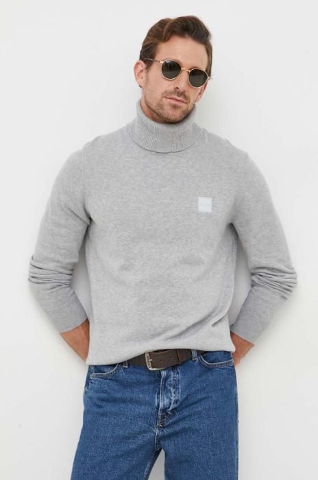 Светр з домішкою кашеміру Boss Orange BOSS ORANGE колір сірий легкий гольф